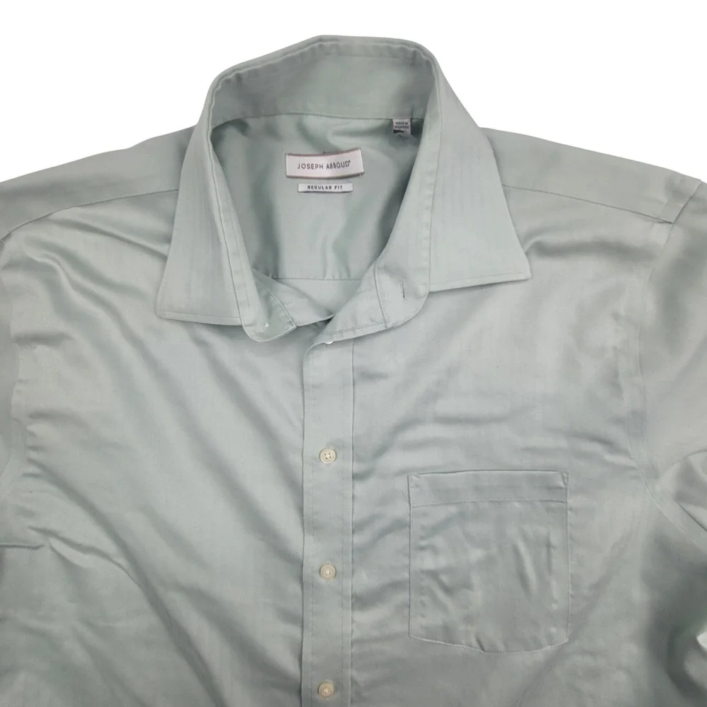 Joseph Abboud Mens Regular Fit Green Long Sleeve Dress Shirt Sz 16.5‎ 34 - 35